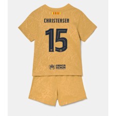 Barcelona Andreas Christensen #15 Bortaställ Barn 2022-23 Korta ärmar (+ Korta byxor)